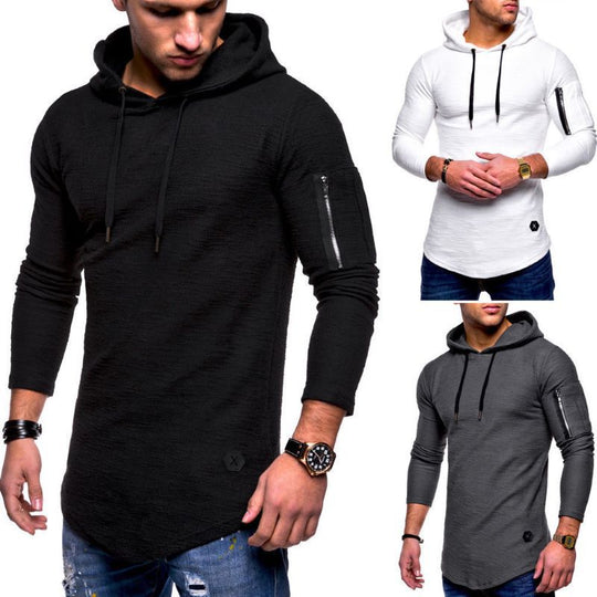 Herren langer Kapuzenpulli mit einzigartiger Struktur EB