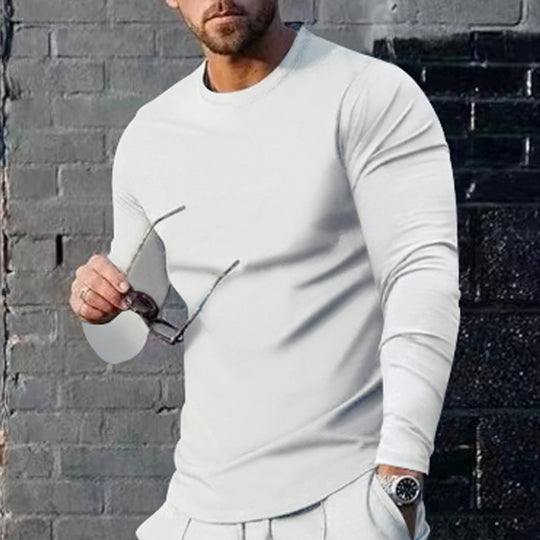 Herren langärmliges T-Shirt mit modischem Schnitt und hochwertigem Baumwollmix EB