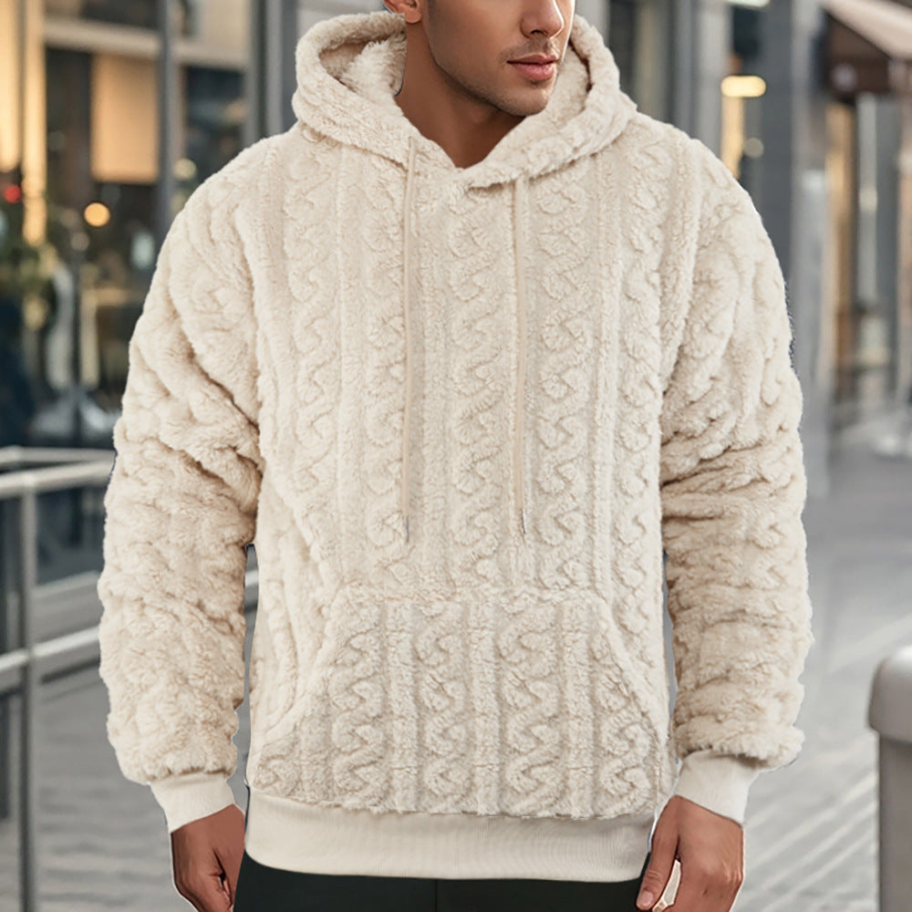 Damen Warmes Kapuzenpullover mit strukturiertem Wabenmuster EB