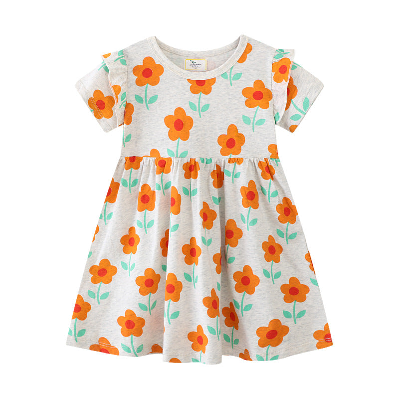 Mädchen Sommerkleid mit floralen Mustern EB