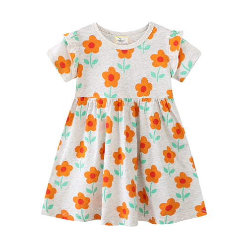 Mädchen Sommerkleid mit floralen Mustern EB