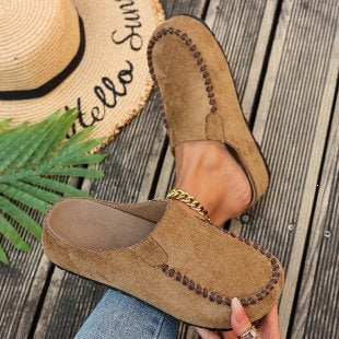 Damen Bequeme Clogs aus hochwertigem Wildleder EB