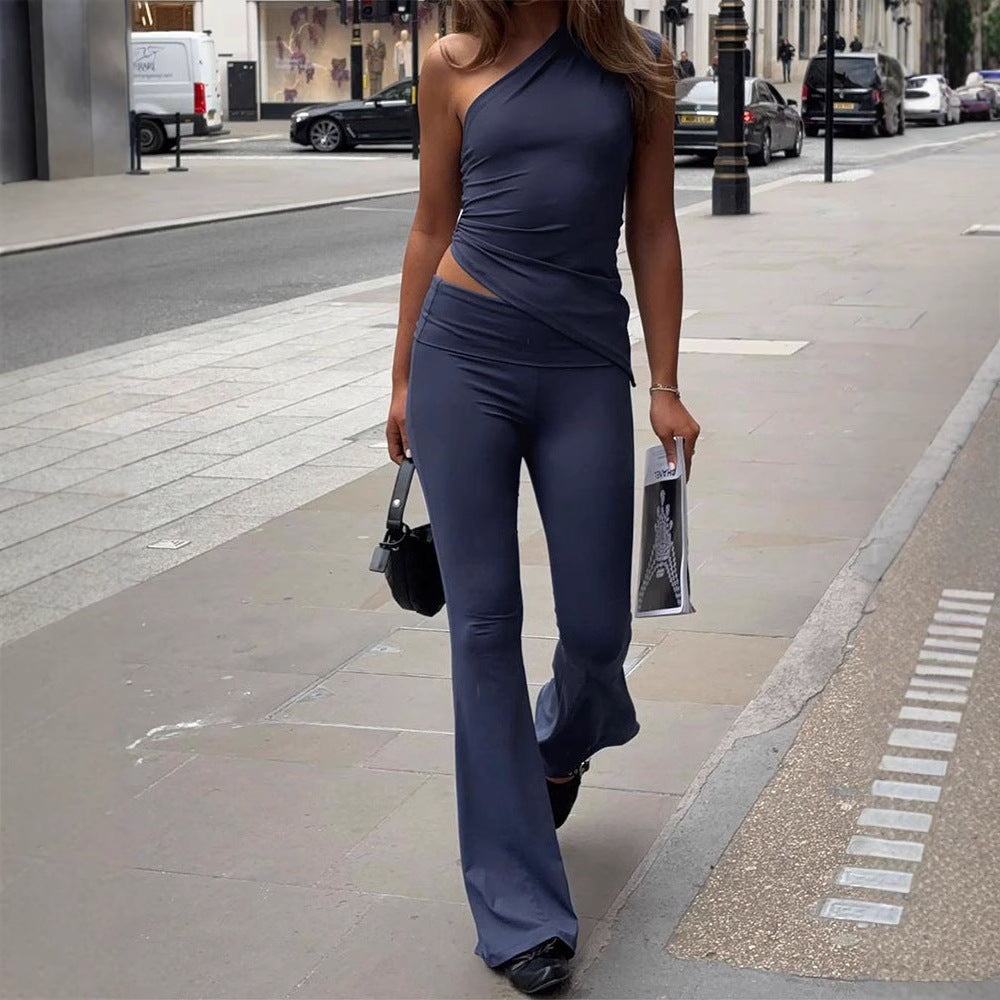 Damen Eleganter Jumpsuit mit asymmetrischem Design und dekorativer Taillierung EB