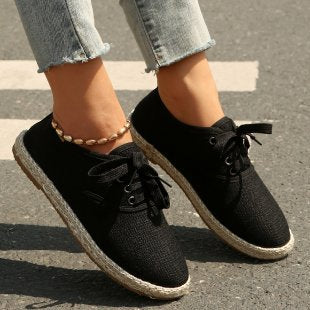 Damen  atmungsaktive Strick-Espadrilles mit geflochtener Jute-Sohle und flexiblem Memory-Fußbett EB