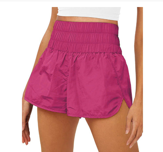 Damen Sportliche Laufshorts mit hohem Taillenbund und elastischem Bündchen EB