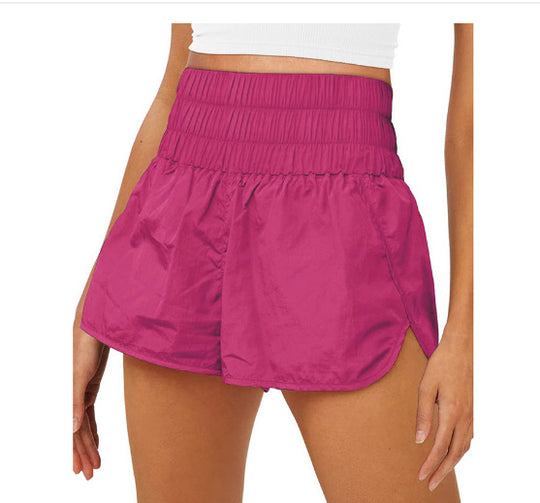 Damen Sportliche Laufshorts mit hohem Taillenbund und elastischem Bündchen EB