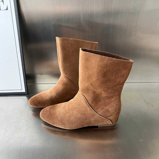 Damen stilvolle Ankle Boots aus hochwertigen Veloursleder EB