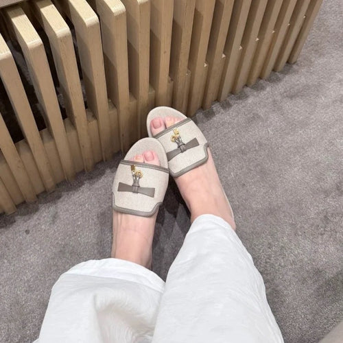 Damen elegante Mules mit modischem Schleifenakzent und hochwertiger Oberflächenstruktur EB