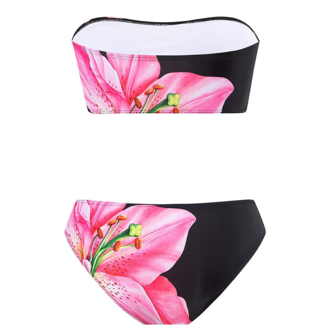 Damen Elegante Strandmode mit Blütenmuster EB