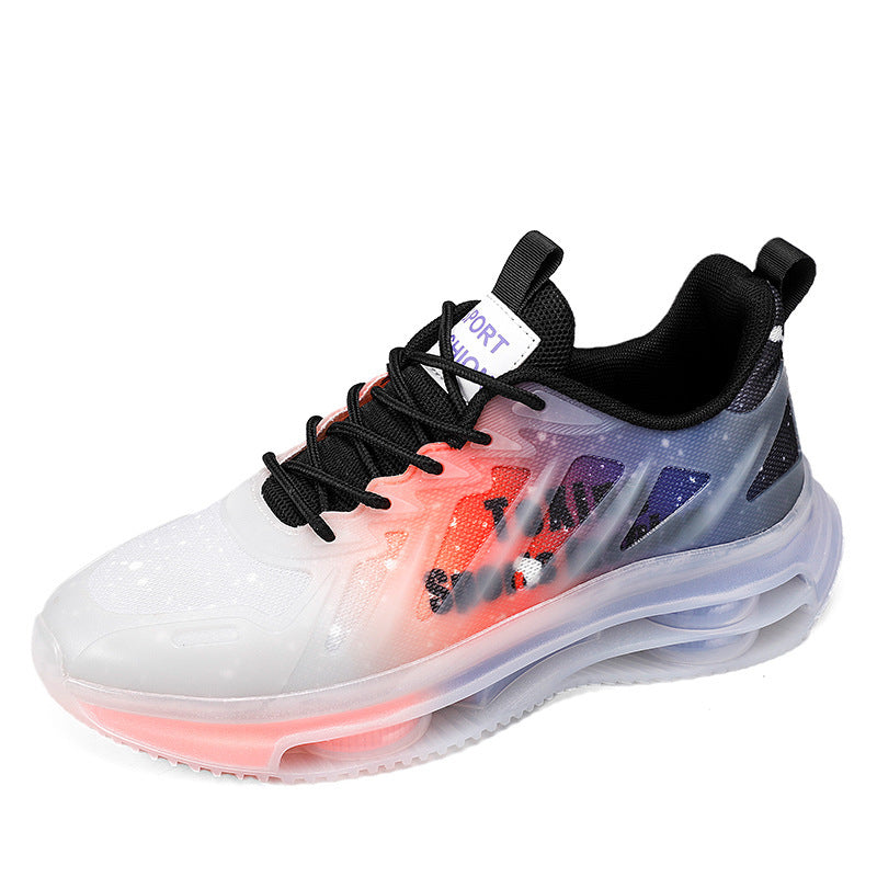 Unisex futuristische luftgepolsterte Sneaker mit transparentem TPU‑Obermaterial und sichtbarer Hohlkern‑Plateausohle EB