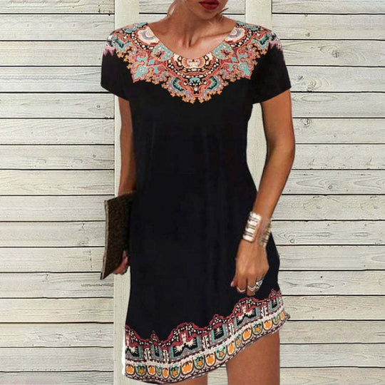 Damen Sommerliches Freizeitkleid mit kunstvollem Stickdesign EB