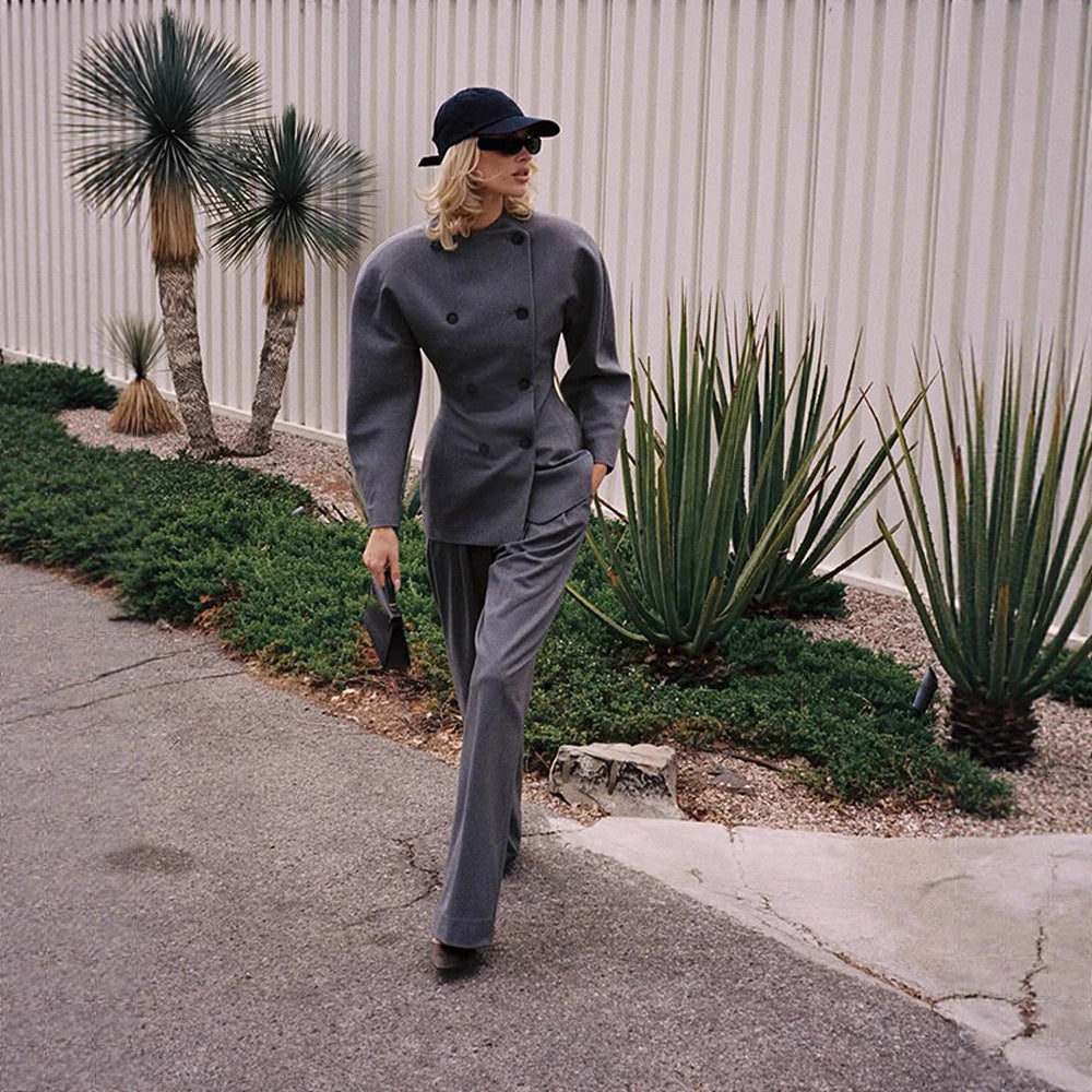 Damen Elegante Business-Jacke mit doppelter Knopfleiste EB