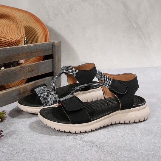 Damen Sportliche Sandalen mit verstellbaren Riemen und ergonomischem Fußbett EB