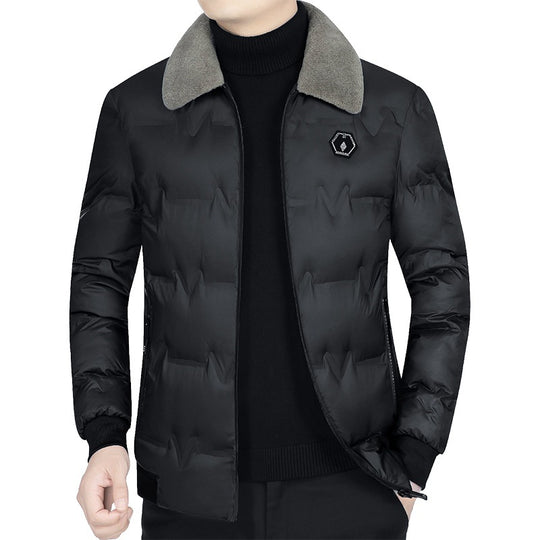 Herren Gesteppte Winterjacke mit Kunstfellkragen und Thermofüllung EB