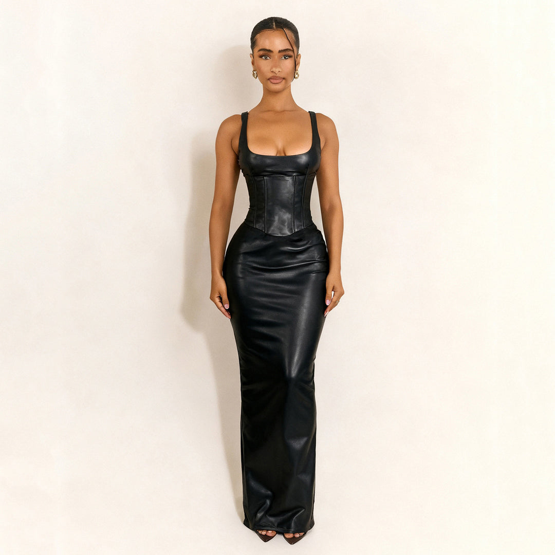 Damen Maxikleid mit tailliertem Schnitt und elegantem Korsett-Design EB