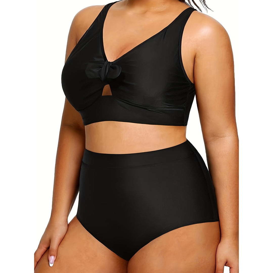 Damen Hochtailliertes Bikini-Set mit modischem Cut-Out EB