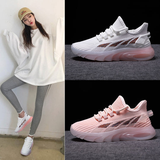 Damen Sportliche Freizeit Sneakers mit atmungsaktiver Mesh-Oberfläche und dämpfender Sohle EB