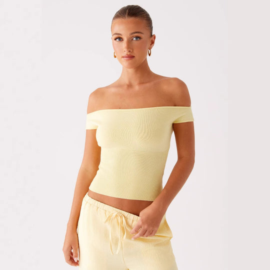 Damen Off-Shoulder Rippoberteil EB