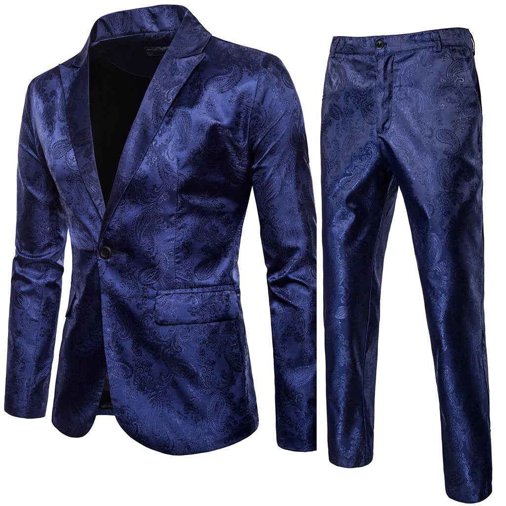 Herren elegantes Anzug-Set mit feinem Paisleymuster EB