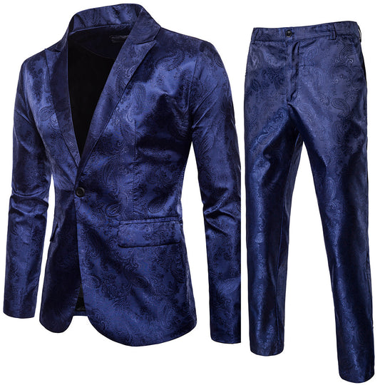 Herren elegantes Anzug-Set mit feinem Paisleymuster EB