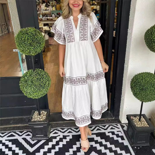 Damen Maxikleid mit eleganten Stickereien EB
