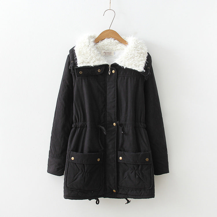 Damen Übergangsjacke mit abnehmbarem Kunstfellkragen und praktischen Taschen EB
