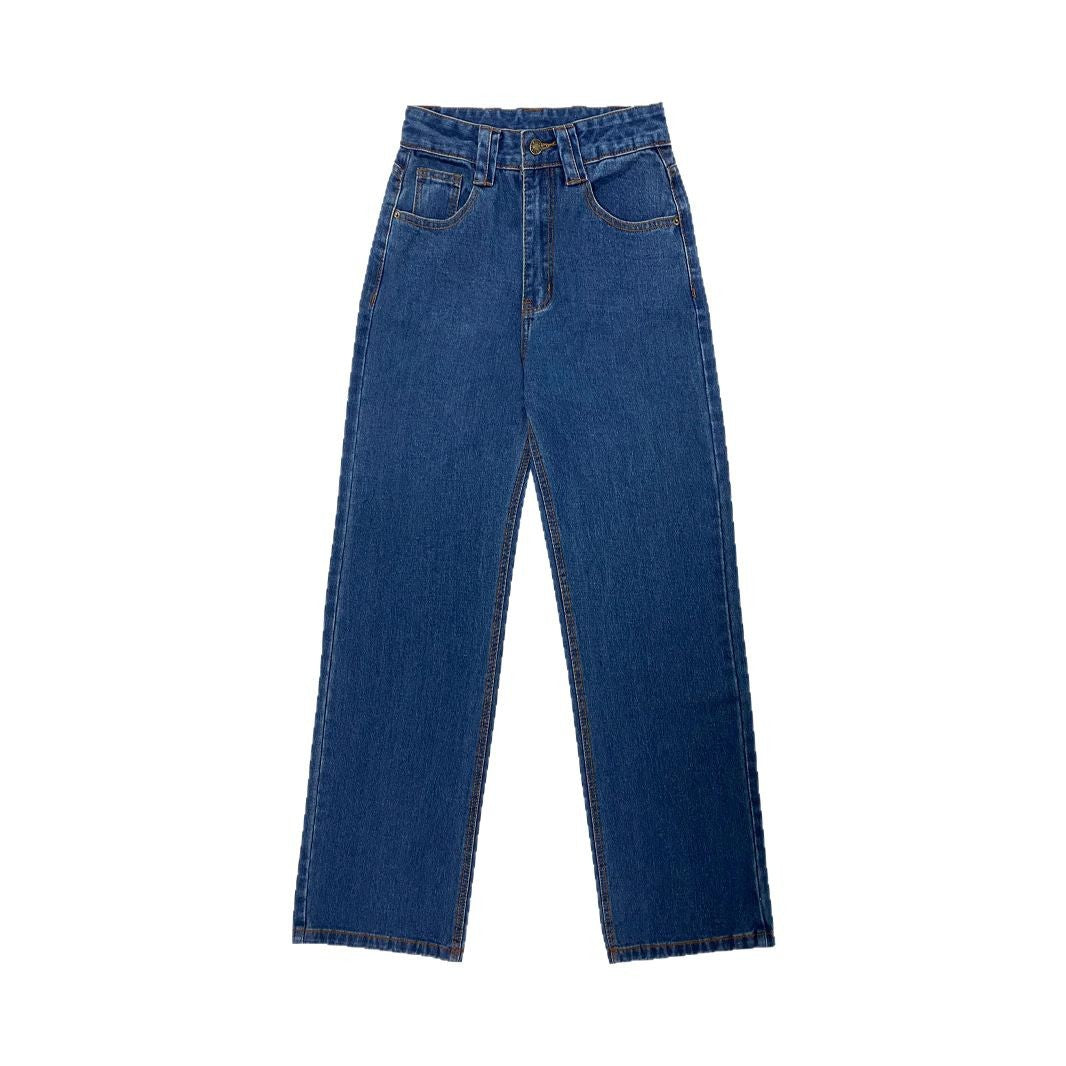 Damen High-Waist Jeans mit weitem Bein und eleganter Bundgestaltung EB
