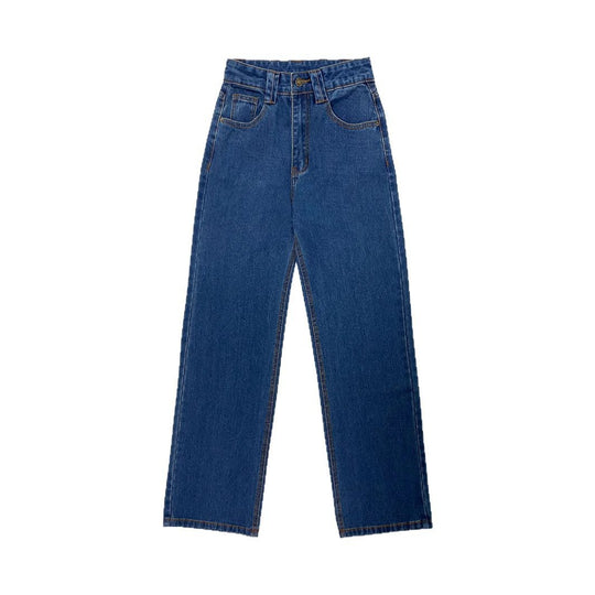 Damen High-Waist Jeans mit weitem Bein und eleganter Bundgestaltung EB
