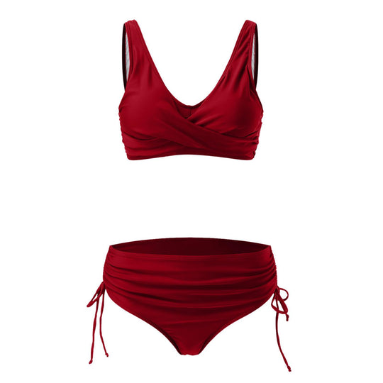 Damen Hochwertiges Wickel-Bikini-Set mit regulierbarem Höschen EB