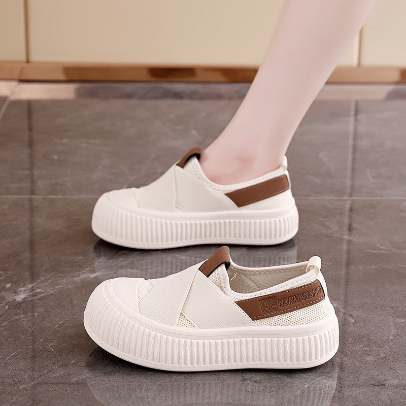 Damen modische Slip-On Sneakers mit elastischem X-Design und rutschfester Sohle EB