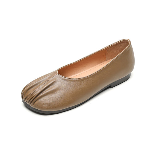 Damen elegante Ballerinas mit raffiniertem Faltendesign EB