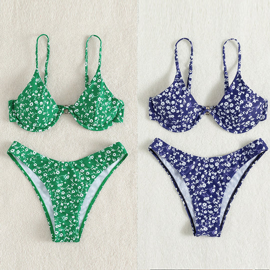 Damen Triangel-Bikini mit floralem Design und komfortabler Passform EB