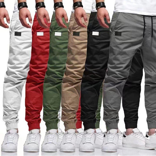Herren nan funktionale Cargo-Joggerhose mit schmal zulaufendem Bein, elastischem Bund und eingelassenen Reißverschlusstaschen EB