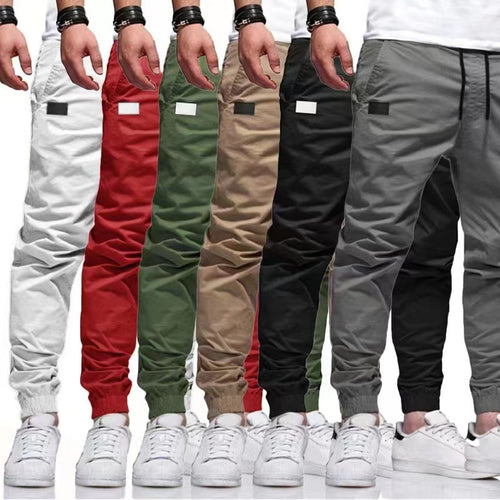 Herren nan funktionale Cargo-Joggerhose mit schmal zulaufendem Bein, elastischem Bund und eingelassenen Reißverschlusstaschen EB