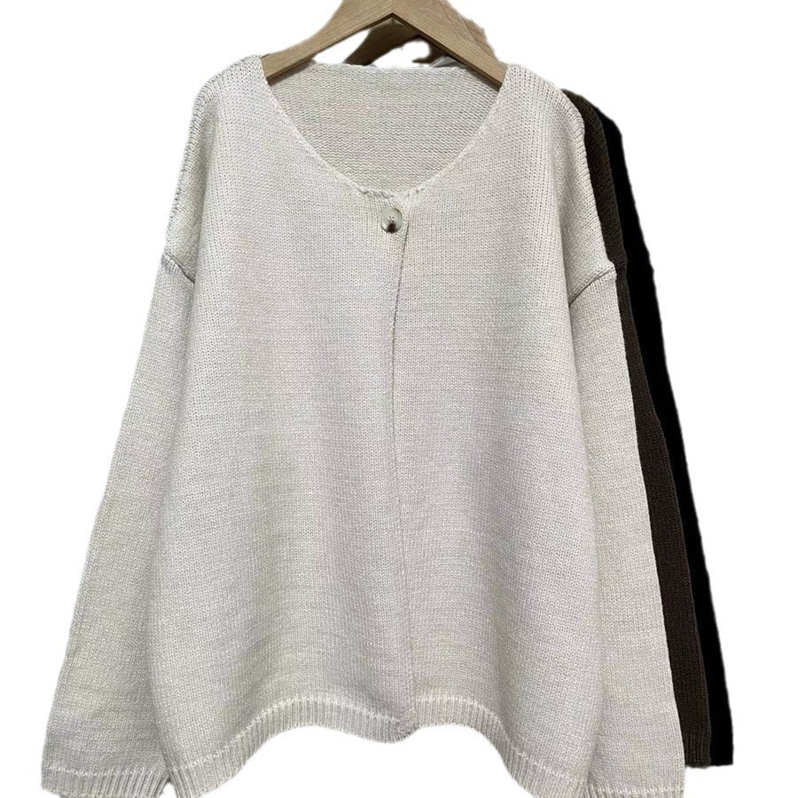 Damen Oversized Strickjacke mit sanften Texturen und offenen Fronten EB