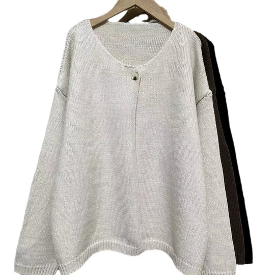 Damen Oversized Strickjacke mit sanften Texturen und offenen Fronten EB