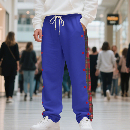 Herren Jogginghose mit seitlichen Knöpfen und pattern akzenten EB