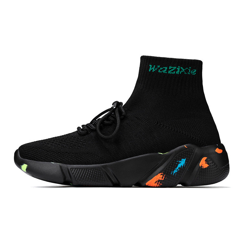 Damen Hochgeschnittene Sport Sneakers mit elastischem Strick-Obermaterial EB