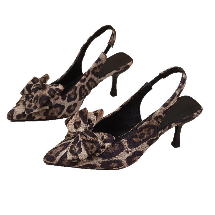 Damen Slingback-Pumps mit aufregendem Tierprint und eleganter Schleife EB