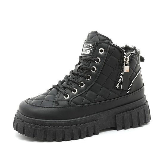 Damen Modische Winterstiefel mit gepolstertem Innenfutter und robustem Sohlenprofil EB