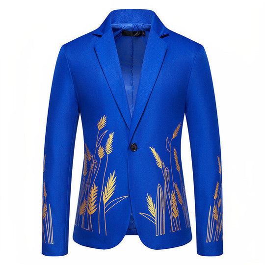 Herren eleganter Blazer mit floralen Stickereien EB