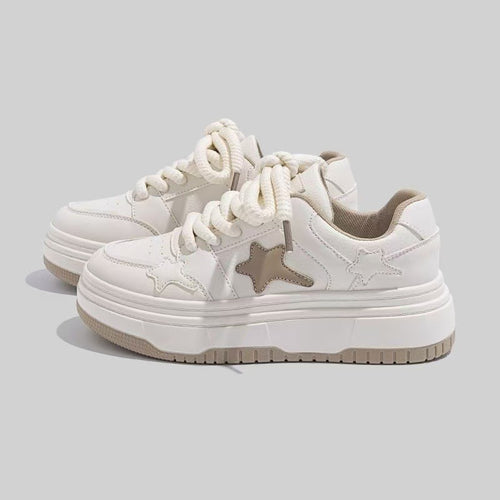 Damen Modische Chunky Sneakers mit dekorativen Sternenapplikationen EB