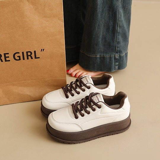 Damen Stilvolle und komfortable Sneakers mit dicker Laufsohle EB