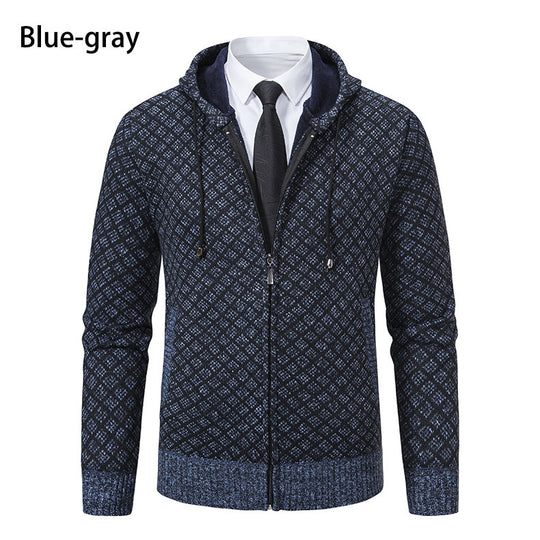 Herren modische Sweatjacke mit Kapuze und elegantem Muster EB