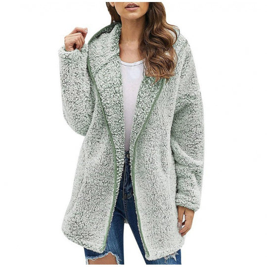 Damen kuschelige Fleecejacke mit weitem Schnitt und hochwertiger Verarbeitung EB