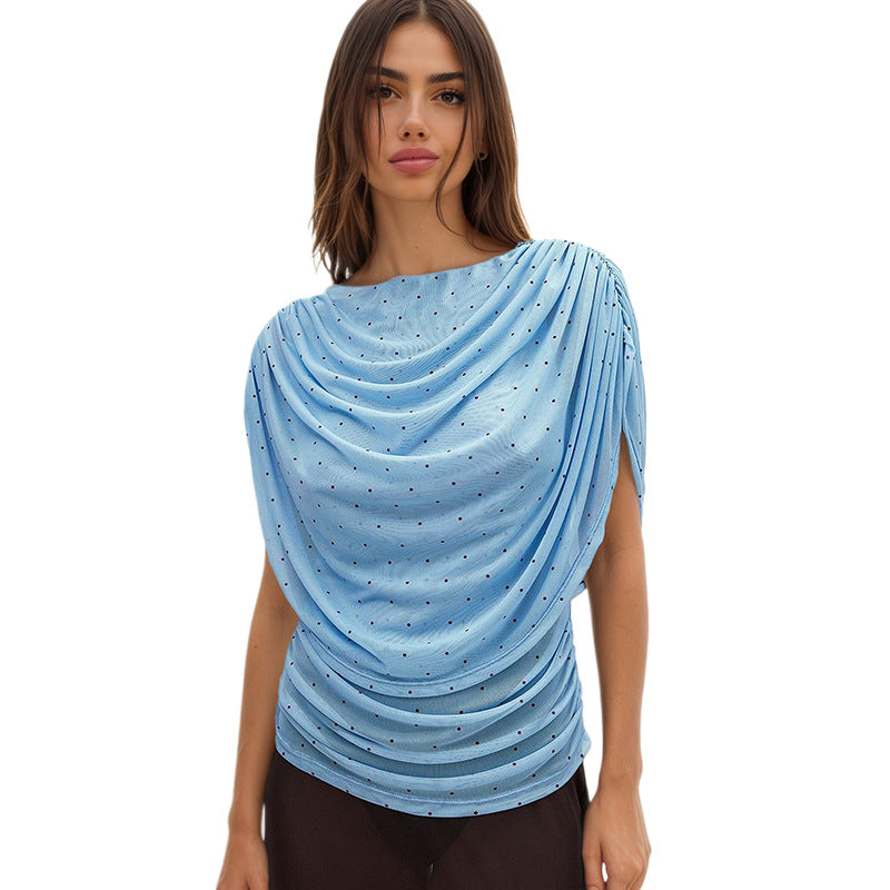 Damen Elegantes Drapiertes Oberteil mit edlen Akzenten EB