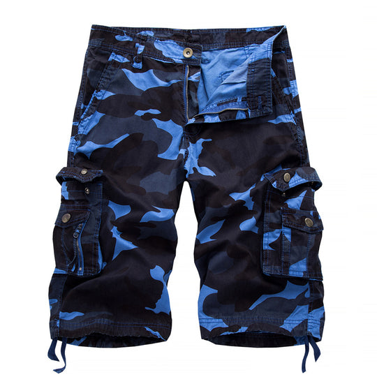 Herren taktische Cargoshorts mit multifunktionalen Taschen und verstellbarem Kordelzug EB