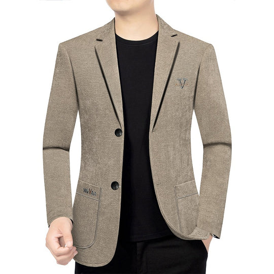 Herren Casual-Sakko in Denimoptik mit Slim-Fit und aufgesetzten Taschen EB