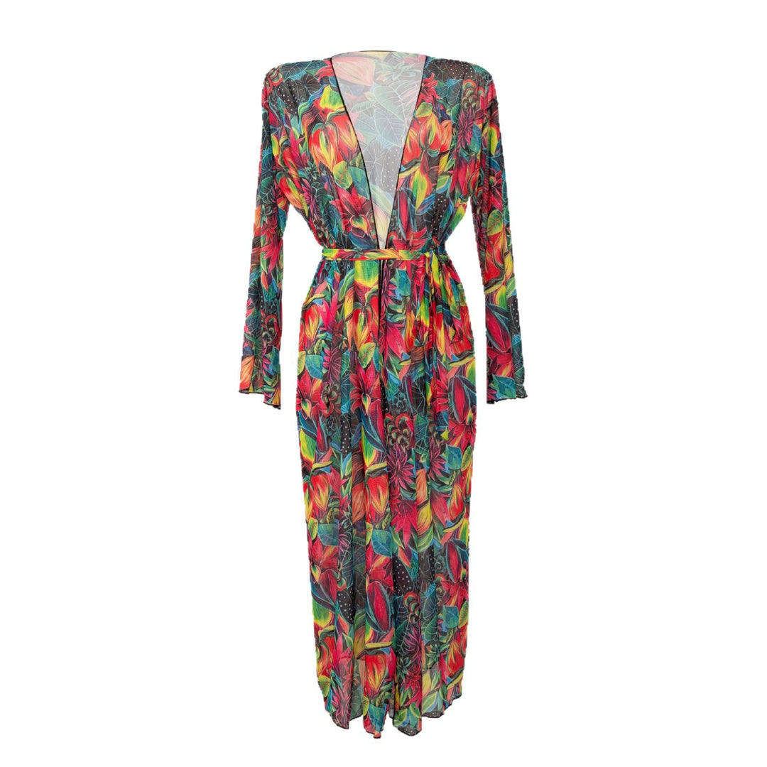 Damen eleganter Strandkimono mit floralem Muster EB