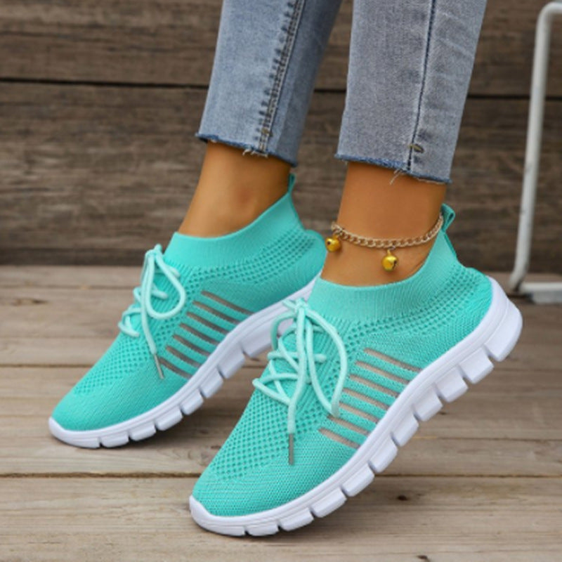 Damen Modische und atmungsaktive Sneakers mit elastischem Obermaterial EB
